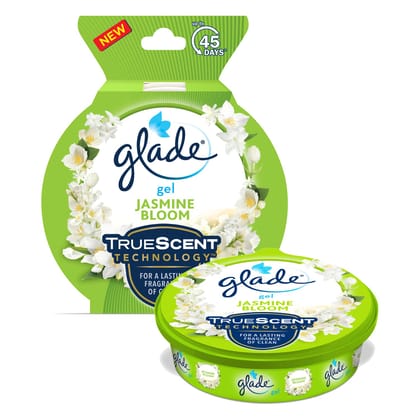 Glade Air Freshener Gel, Jasmine Bloom, 75G, Refreshes Home For Up To 45 Days, A Lasting Fragrance Glade Air Freshener Gel, Jasmine Bloom, 75G, Refreshes Home For Up To 45 Days, A Lasting Fragrance