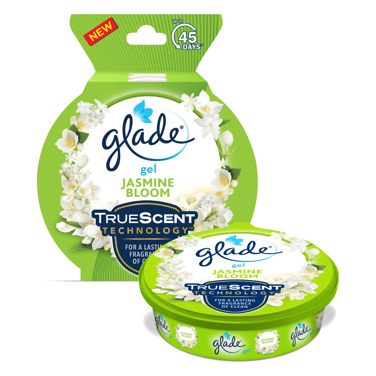 Glade Air Freshener Gel, Jasmine Bloom, 75G, Refreshes Home For Up To 45 Days, A Lasting Fragrance