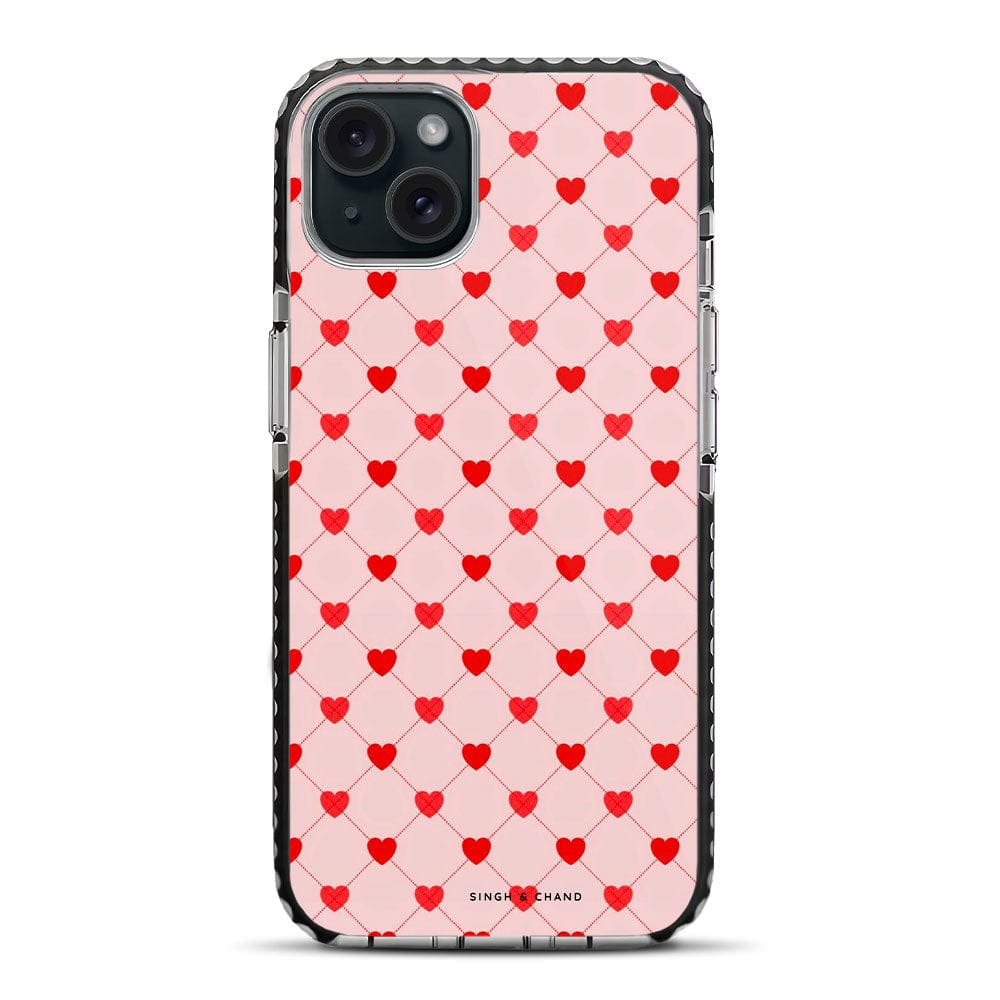 Pink Hearts iPhone 15 Stride Phone Case-Stride