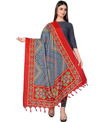 Sidhidata Red Cotton Blend Women's Dupatta - ( Pack of 1 )