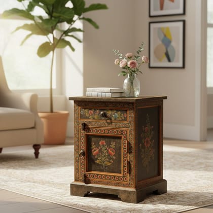 Handicraft Painted Wooden End Table | Home Decors Furniture Side-board Handicraft Painted Wooden End Table | Home Decors Furniture Side-board