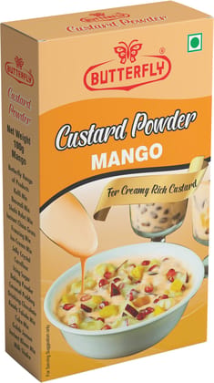 Butterfly Custard Powder, 100g (Mango) by Butterfly Dessert Mixes and Bakery Needs. Butterfly Custard Powder, 100g (Mango) by Butterfly Dessert Mixes and Bakery Needs.