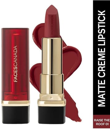 FACES CANADA Comfy Matte Creme Lipstick - Raise The Roof 01, 4.2g | Smooth Creamy Matte Finish
