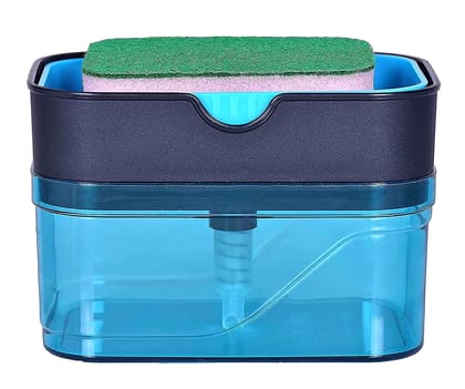 Denzcart Soap Dispenser for Dishwasher-Liquid Dispenser Through Pump 400 ML with Sponge (Blue)  by Ruhi Import Store