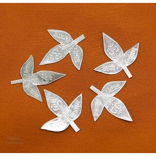 ASTRO-D 999 Silver Belpatra Leaves for Lord Shiva Pooja 5pcs Small, (Silver, Silver)