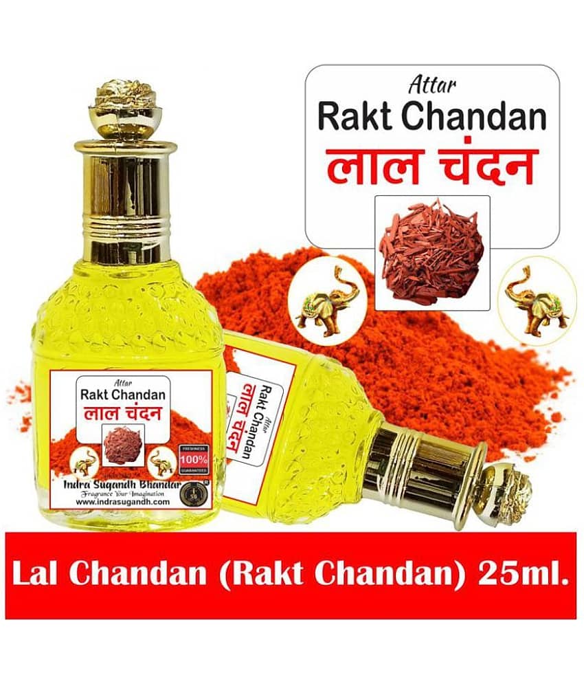 INDRA SUGANDH BHANDAR - Lal Chandan Real & Pure Rakta Sandalwood Red Long Lasting Fragrance Attar For Men & Women 25ml Pack Of 1