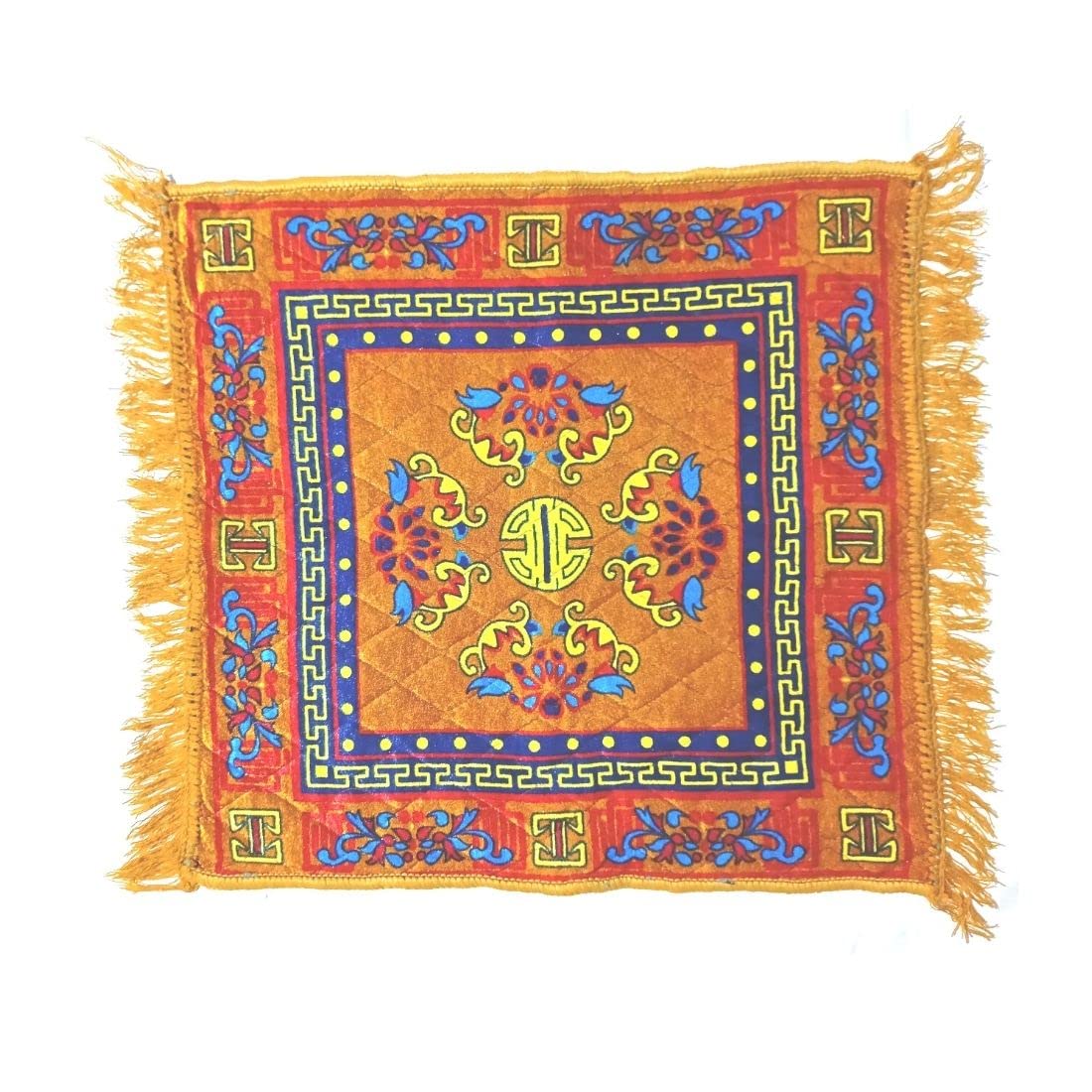 MAYAPURI Puja Aasan/Pooja Mat/Multipurpose Cotton Rug Mat, Size: 24 X 24 Inches