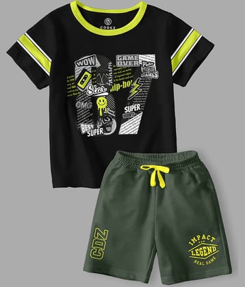 CODEZ Pack of 2 Boys Cotton Blend T-Shirt & Shorts Set ( Multicolor )