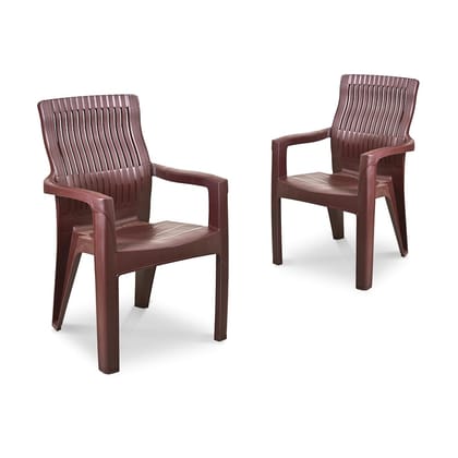 MAHARAJA Plastic Chair | Plastic Chair for Home, Living Room with Arm Rest (Pre-Assembled).
