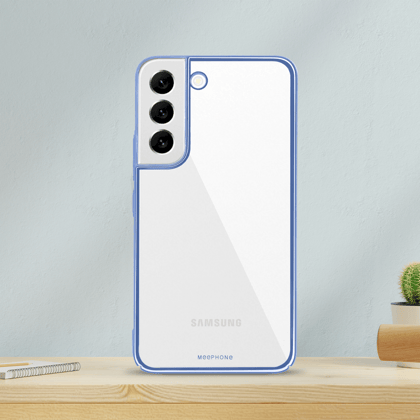 Samsung S22 Hard Transparent Chrome Case-Blue