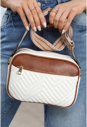 Women's PU Leather Zipper Sling Bag-PID63981