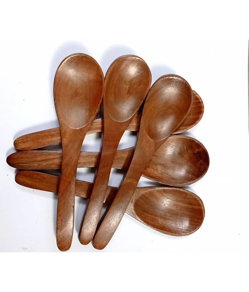 SWH 6 Pcs Wooden Soup Spoon