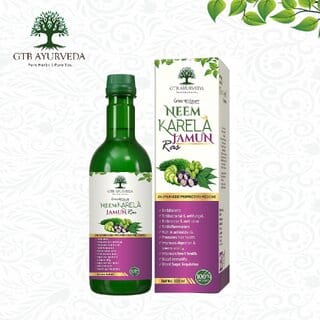 Greenblosum Jamun Neem Karela Juice  Helps Control Blood Sugar Level & Reduces Bad Cholesterol | Good for Metabolic