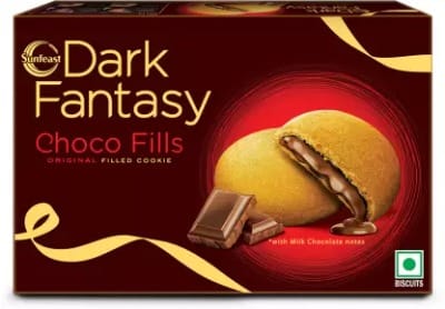 Sunfeast Dark Fantasy Choco Fills, Original Filled Cookies with Choco Creme|Perfect Snack Cream Filled Biscuit (Cream Biscuit) (230 g)