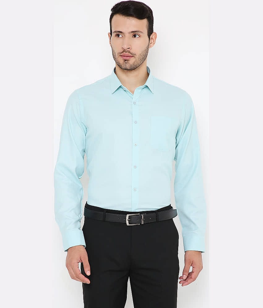 Maharaja - Green Cotton Blend Slim Fit Men's Formal Shirt ( Pack of 1 )