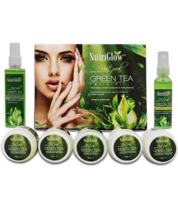 NutriGlow Ultra Rich Green Tea Facial Kit (250g) + Green Tea Toner (100ml) + Green Tea Serum (100ml) Pack of 3
