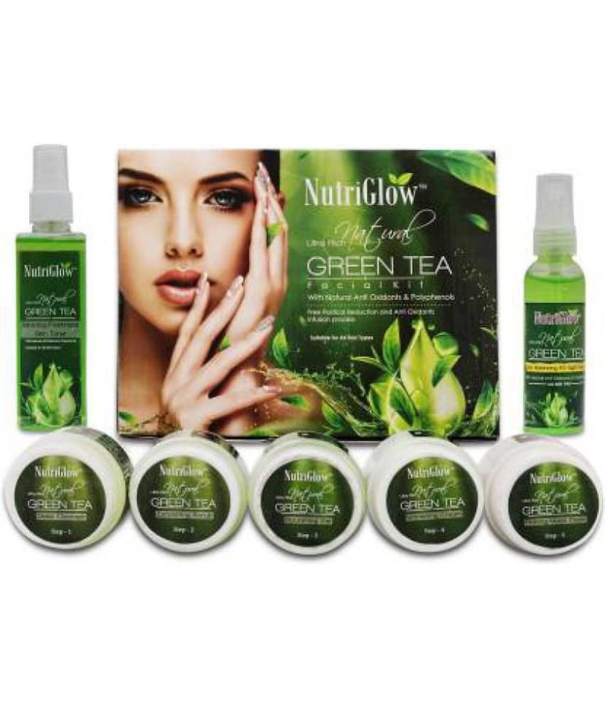 NutriGlow Ultra Rich Green Tea Facial Kit (250g) + Green Tea Toner (100ml) + Green Tea Serum (100ml) Pack of 3