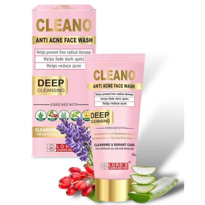Cleano Anti Acne Face Wash, 100 ml (Set Of 2)