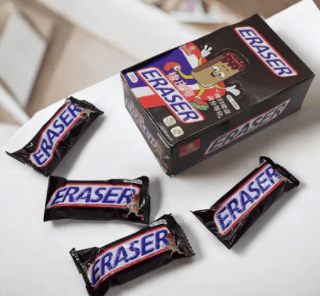 Chocolate-Shaped Erasers  Snickers Style (Pack of 4) | Kiddospedia