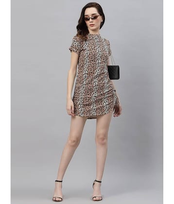 Rigo Women Cotton Printed Bodycon Dress ( Off White )