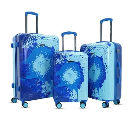 American Traveller TourisGlide Sport Luggage Trolley Bag Set of 3 (PC) Durable Hard Shell for Travel Suitcase with 360 Disk Wheels| TSA Type Lock| Heavy-Duty Lining| Football Splash