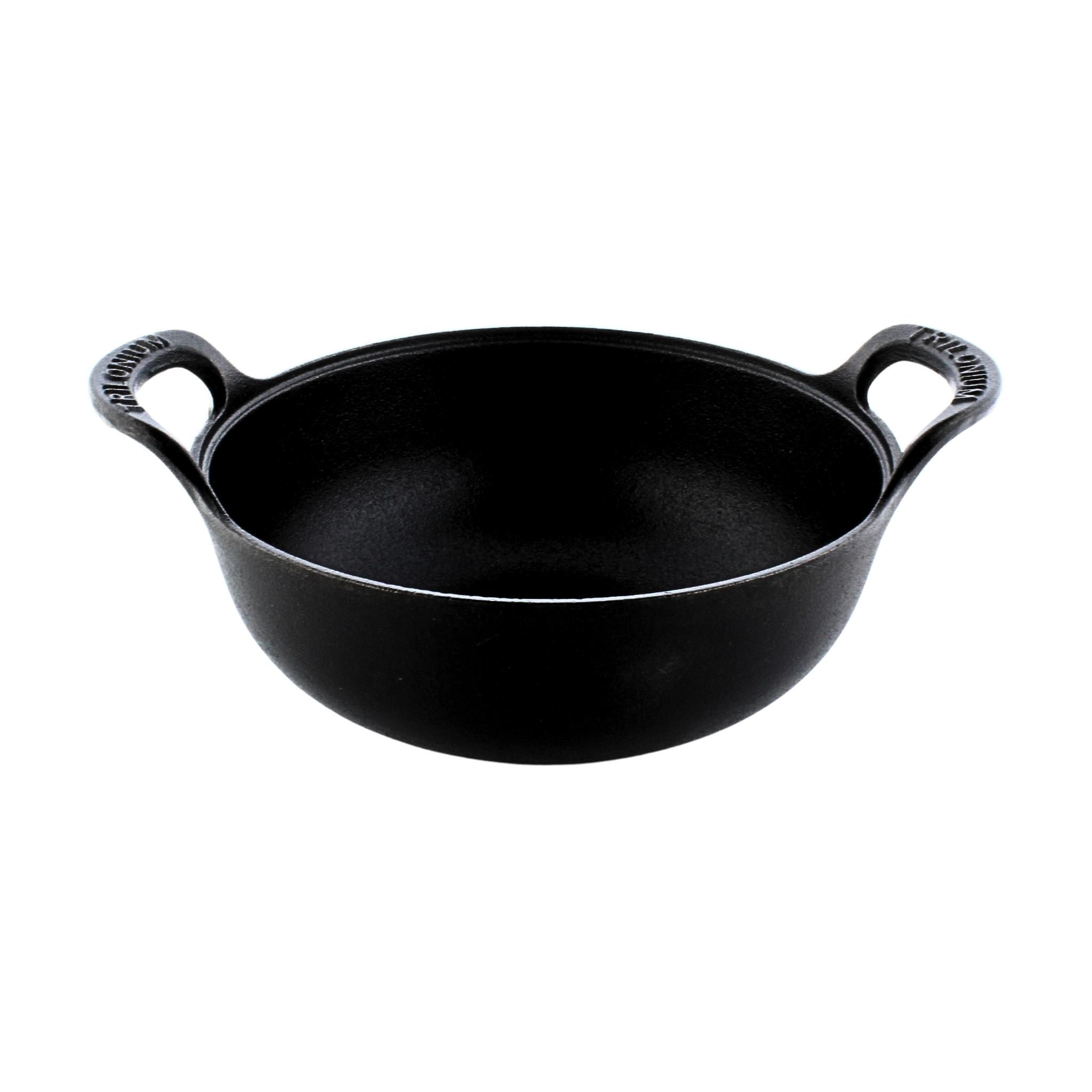 TRILONIUM Triple Seasoned Cast Iron CrockWok Kadhai 26 cms, Capacity 3 Litres, 2.5 kgs