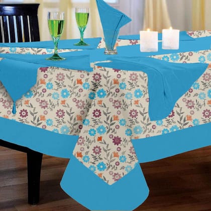 Lushomes 12 seater dining table Cover Set, Flower Printed 12 Seater Table Linen Set (1 Table Cloth- 72 x 120 inches, 1 Runner in Size 12x132 Inches, 12 Napkins In SIze 17x17 Inches)