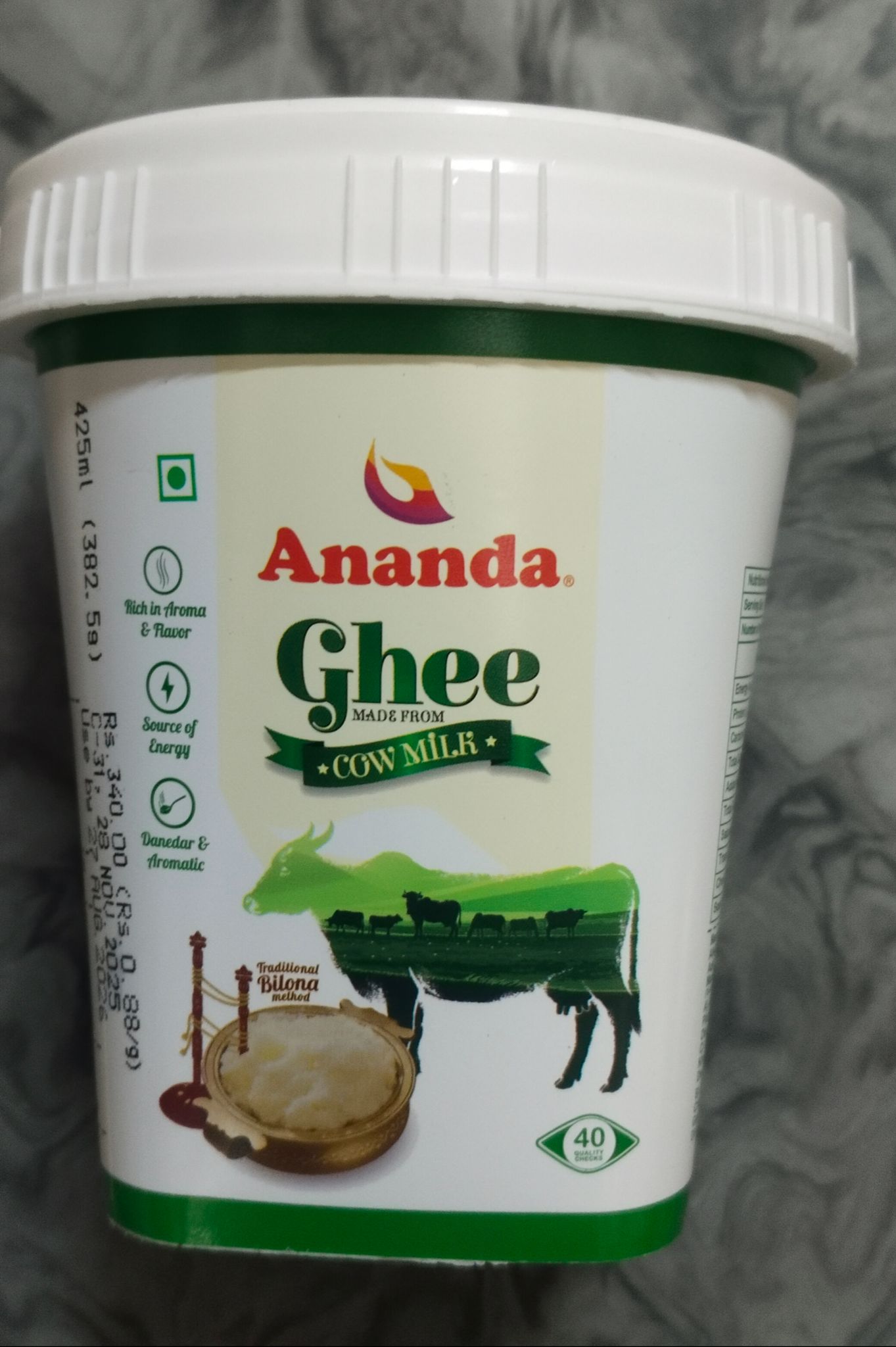 Ananda cow ghee 425 Ml 