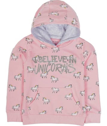 PLUM TREE Single Girls Cotton Blend Sweatshirt ( Orange )