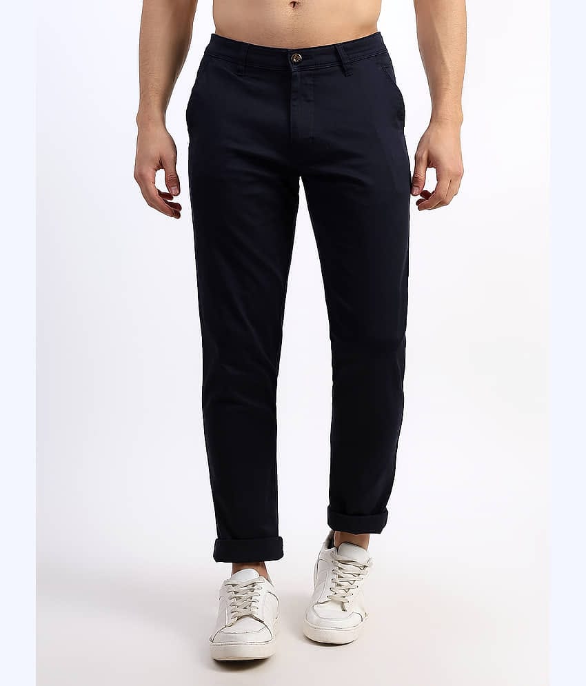 plounge Slim Flat Men's Chinos - Navy Blue ( Pack of 1 )