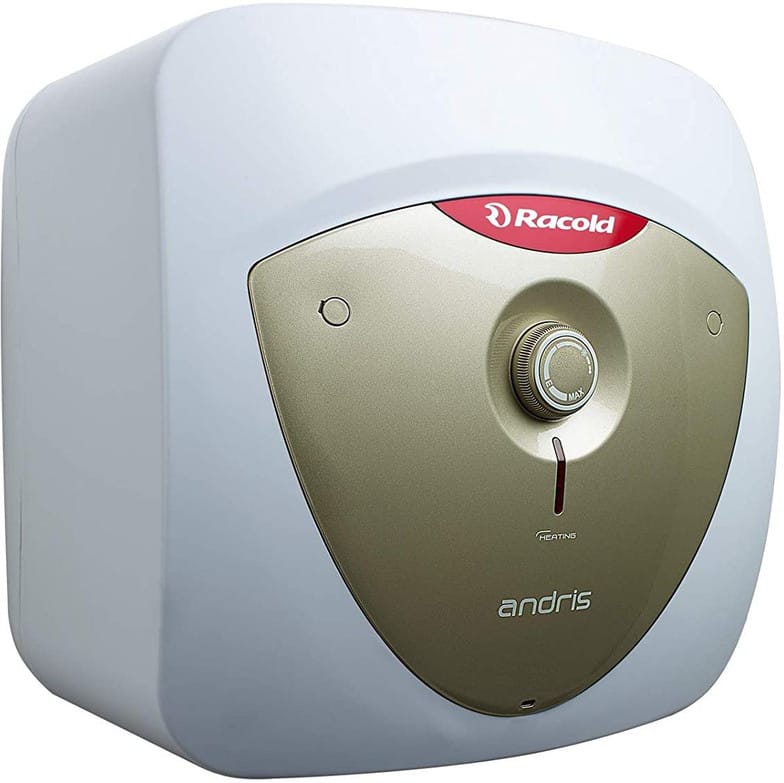 Racold Andris Lux Plus 25 Litre 5 Star Vertical Storage Geyser with Titanium Plus Technology (White & Gold) *(open box product)