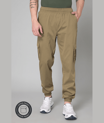 Turnfit Regular Flat Men's Joggers - Beige ( Pack of 1 )