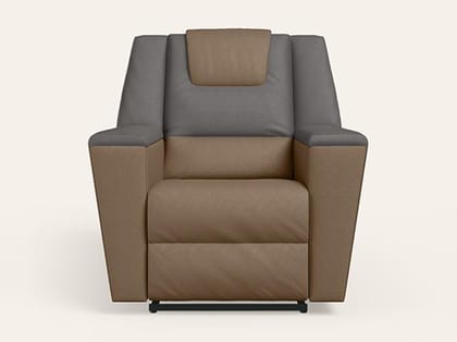 SumoV2 Manual 1 Seater Fab Leather Recliner (3-Years Warranty, Tan Grey)