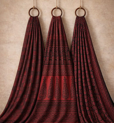 Hand Block Printed Bagh Cotton Suit – 3 Piece Unstitched
