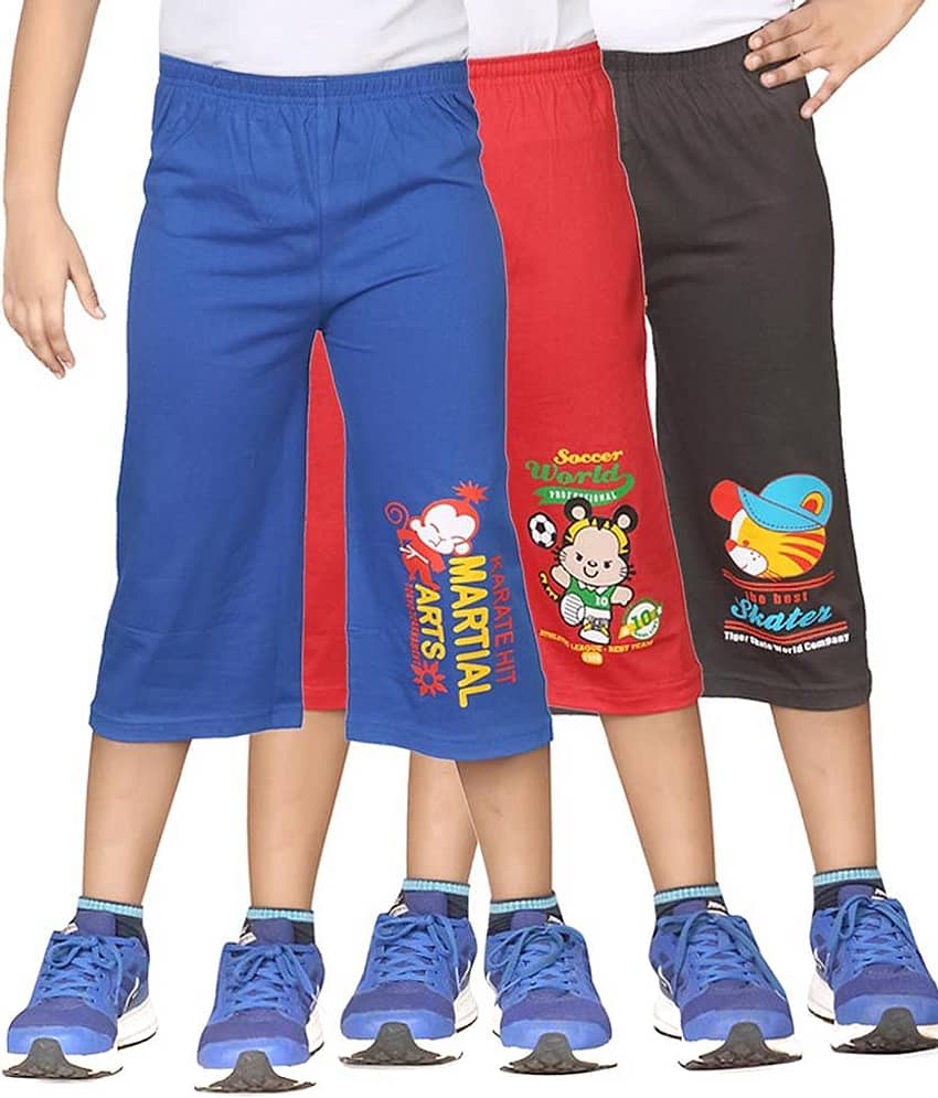 Dongli Pack of 3 Cotton Three-Fourth For Boys ( Multi Color )