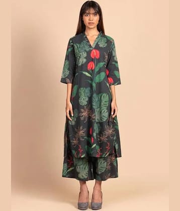 Royal Export Viscose Printed Kurti With Palazzo Women's Stitched Salwar Suit - Multicoloured ( Pack of 1 )