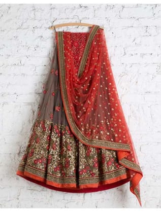Awesome Multi Color Embroidered Semi-stitched Party Wear Lehenga Choli