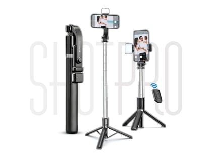 Vaku Luxos SHOTPRO Selfie Stick Tripod with Fill Light, 5.8ft Extendable - Black Vaku Luxos SHOTPRO Selfie Stick Tripod with Fill Light, 5.8ft Extendable - Black