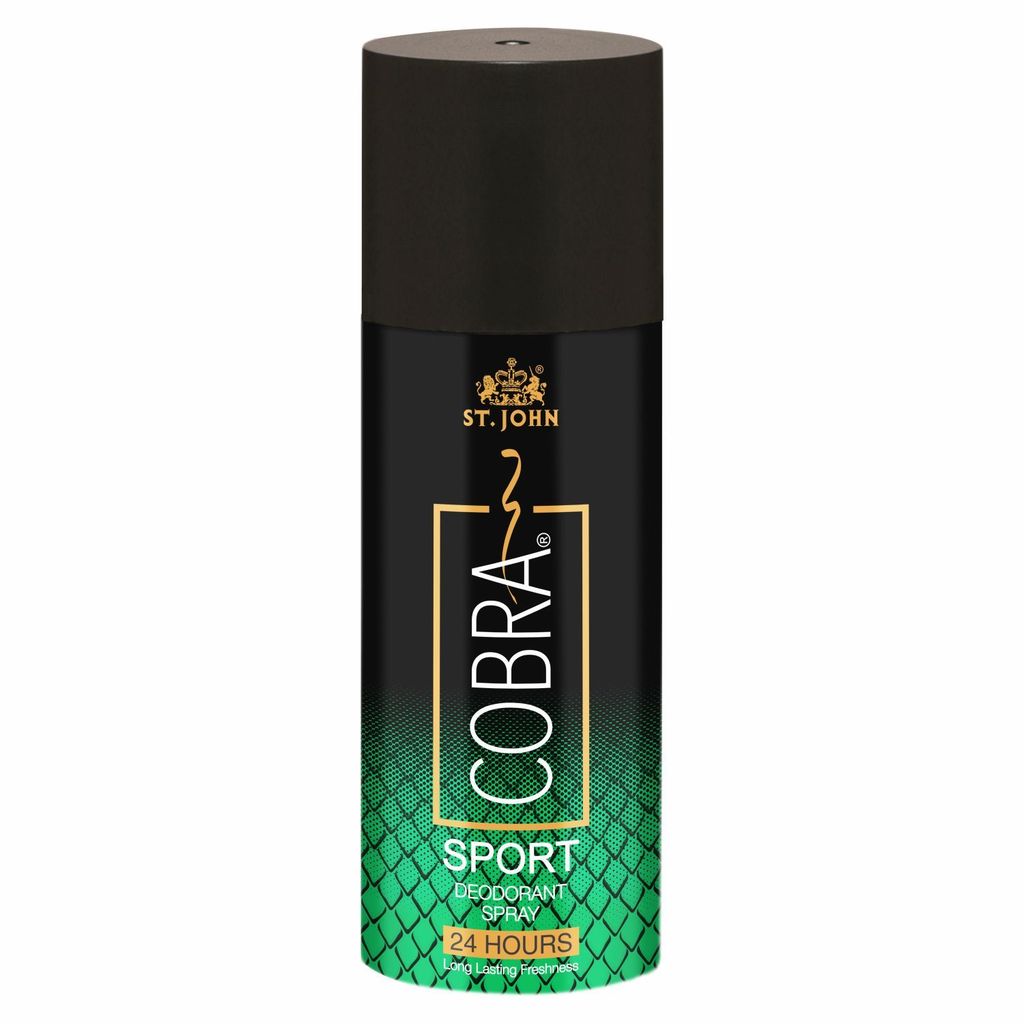 ST.JOHN Deo Cobra Sport Limited Edition Deodorant Body Spray for Long Lasting Protection 150ml (Pack of 12)