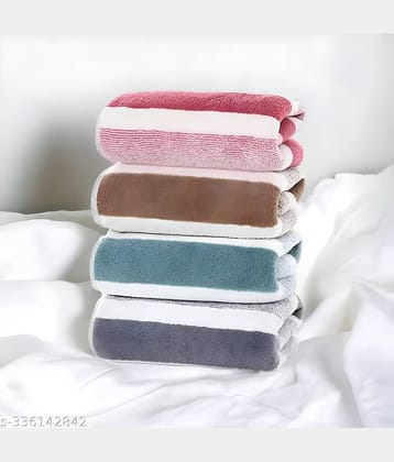 MILAP Pack of 4 Microfibre 250-300 -GSM Hand Towel ( Multicolor )