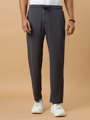 Dark Grey | Relaxed Fit Textured | Breathable & Durable Track Pants-S