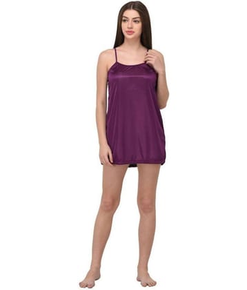 You Forever Satin Nighty & Night Gowns - Purple