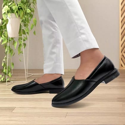 Latest Stylish Men Faux Leather Nagra Juttis/Nagra Loafer/Outdoor Shoes For Mens & Boys - UK7