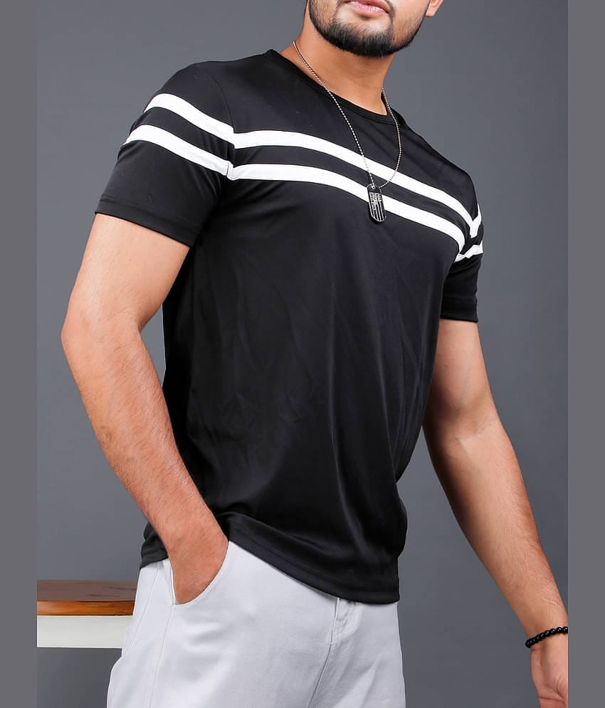 Eyebogler Pack of 1 Polyester Regular Fit Men's T-Shirt ( Black )