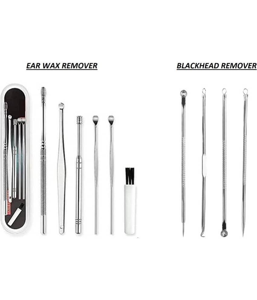 Lenon 6 Pcs Ear Pick Earwax Removal Kit and 4Pcs Blackhead Needle kit Ear Cleansing Tool Set, Ear Curette with Blackhead Remover Comedone Extractor,