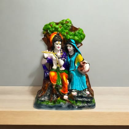 Beautiful Radha Krishna Murti Statue Idol for Gifting Home Decor , H-34 cm-Composite Marble