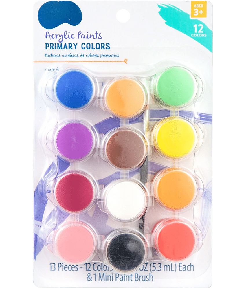 Artiggle Acrylic Colour, Art and Craft Paint, DIY Paint, Rich Pigment, Non-Craking Paint for Canvas, Wood, Leather, Earthenware, Metal | Ideal for Artists | Multi color pack of 12 /5ML each