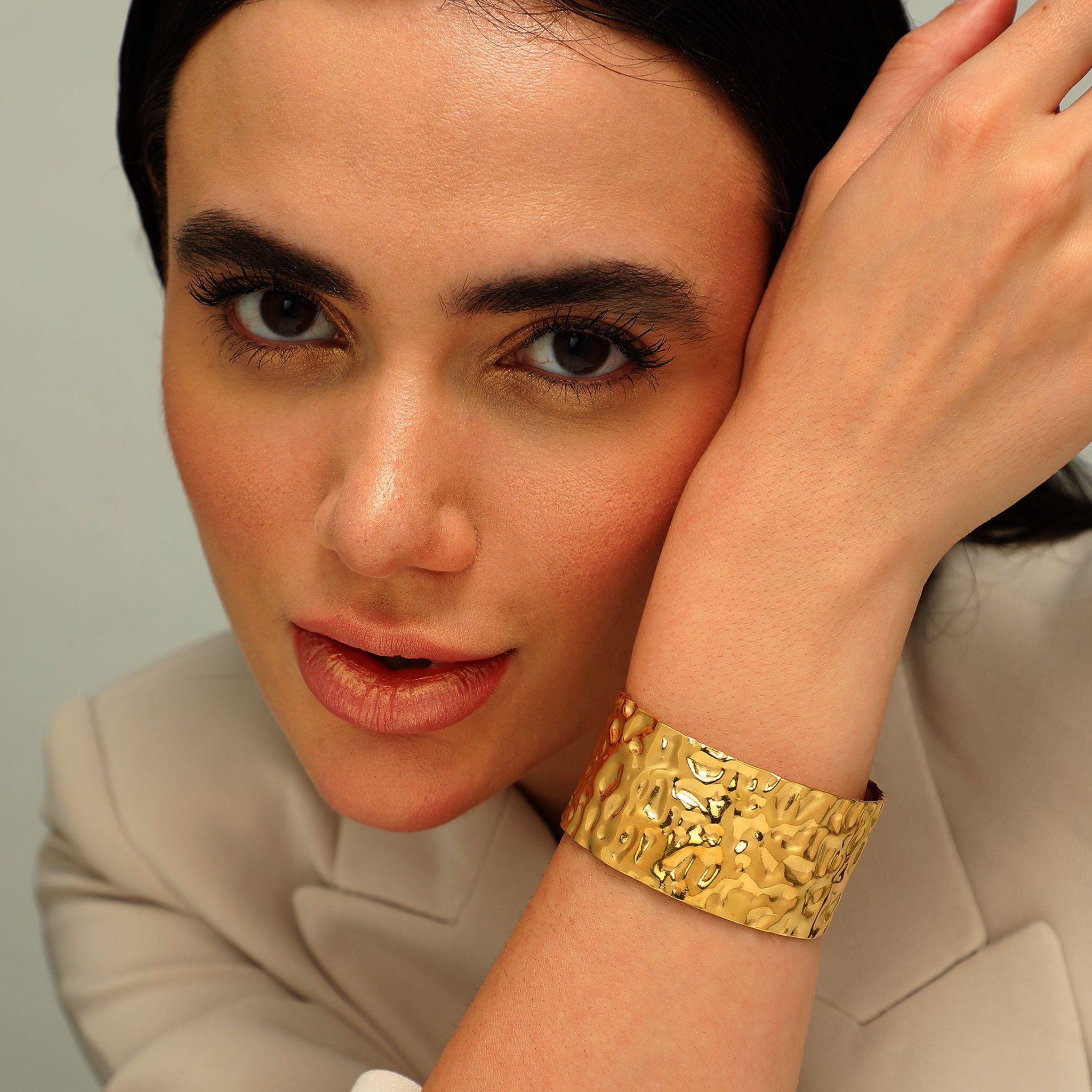 Zinfandel Lane  Golden Cuff-STAINLESS STEEL / GOLD