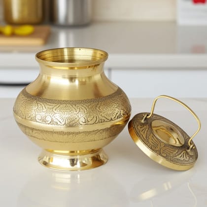 Brass Gangajali No. 5 – Holy Water Kalash for Abhishek, Height : 5.6 Inch (ZMAS200 P)