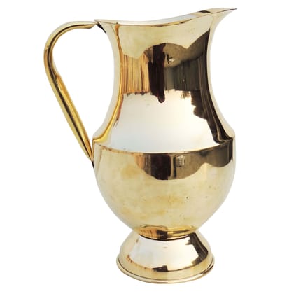 Pure Brass Water Jug � 1.4 Liter | Traditional Kitchen Pitcher, Height : 9 Inch (ZMAS504 C)